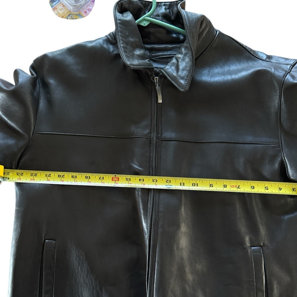 Claiborne Men’s Large Lambskin Black Leather Jacket: Zip Up. - Picture 10 of 10